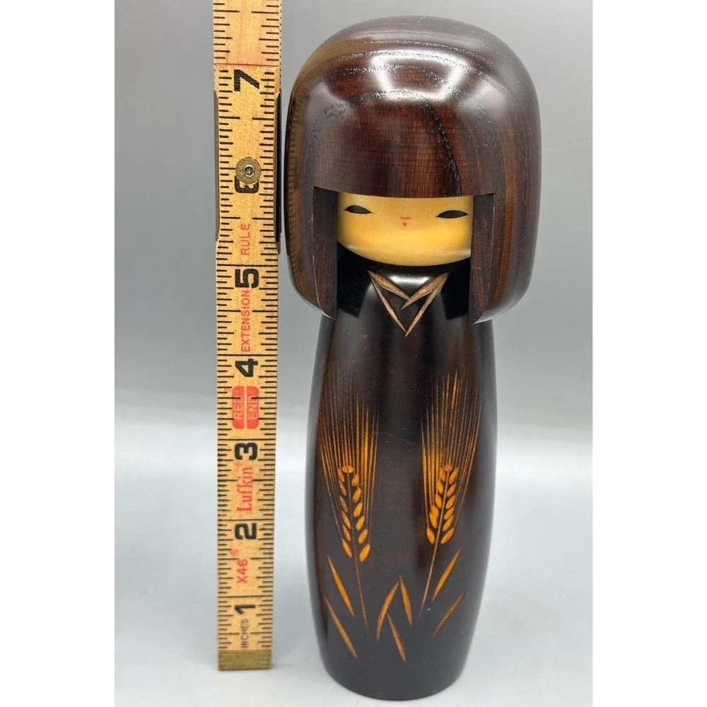 Vintage Japanese Kokeshi Doll Creative Wheat Design Okamoto Usaburo